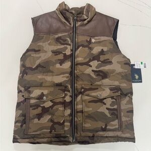 New With Tags US POLO ASSN. camo puffer vest